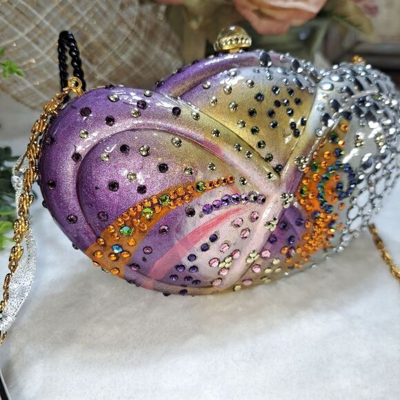 NWT Swarovski Crystal Blingy Clam Shell Bag - Picture 8 of 17